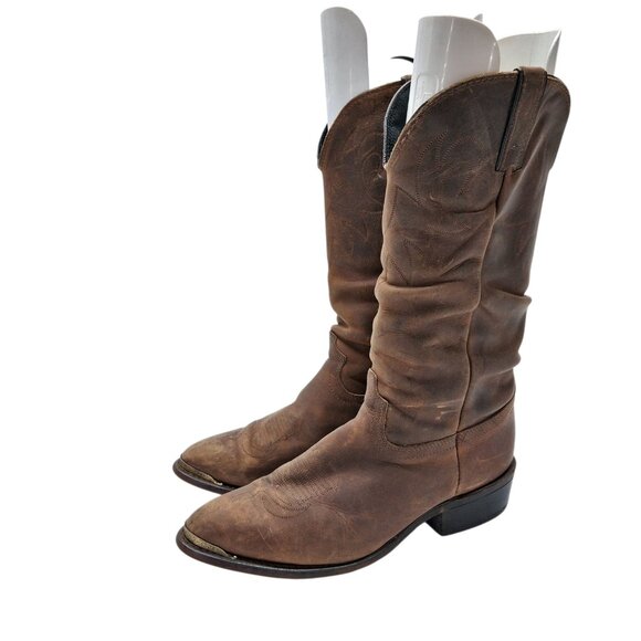 Durango Western Cowboy Boots Mens Size 10 D Brown Leather Pull On Round Toe - Picture 1 of 9